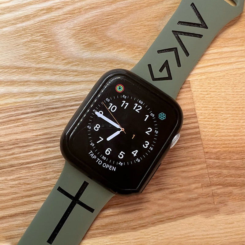 God is Greater Than the Highs and Lows Symbols Watch Band, Silicone Watch Band for Apple, Samsung and Fitbit
