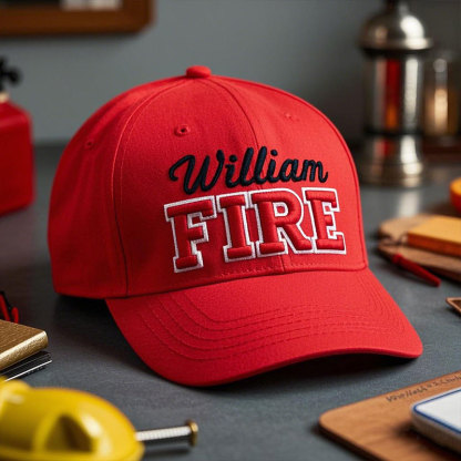 Personalized Name Firefighter Fire Baseball Caps