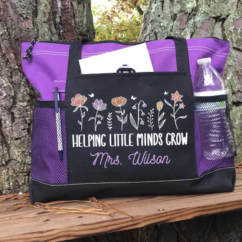 Helping Little Minds Grown Personalized Teacher Tote Bag