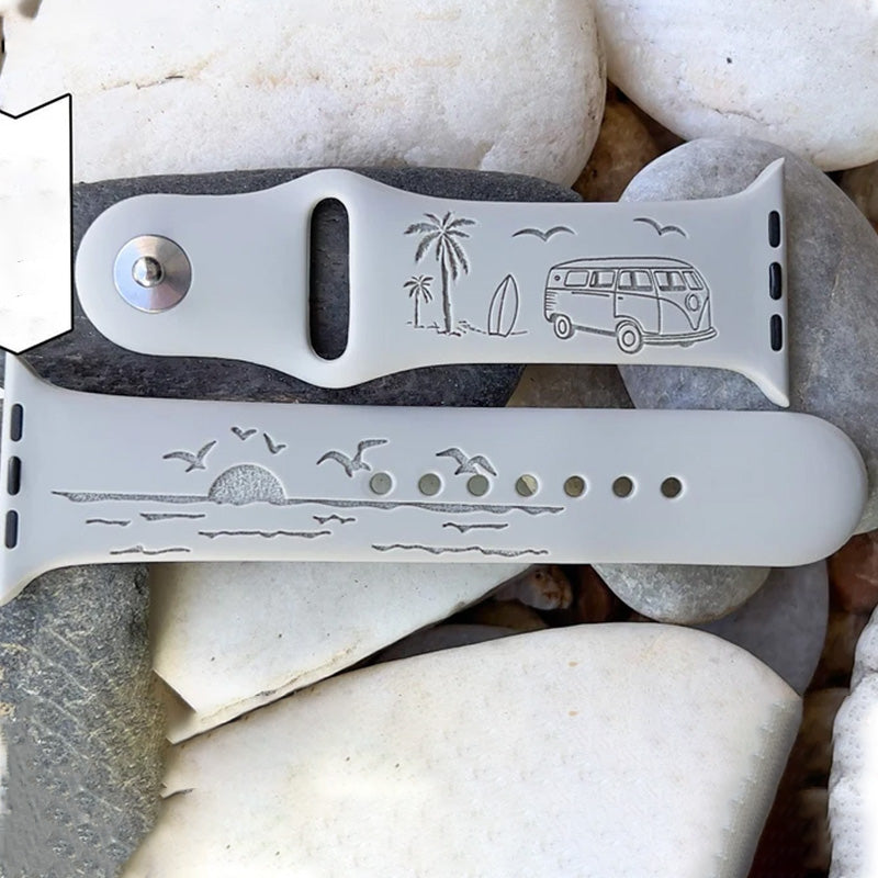 Ocean Surfing and Wave Design Watch Band for Apple