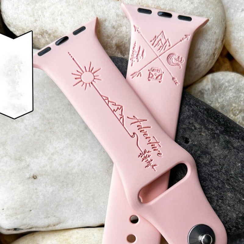 Travel Adventure Watch Band, Silicone Watch Band for Apple