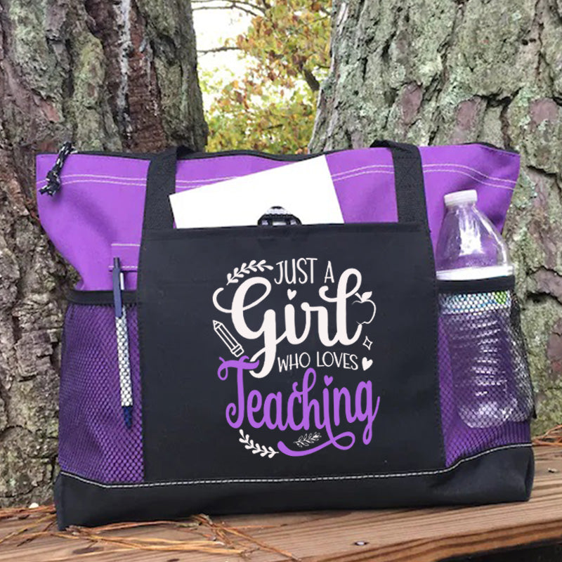 Just A Girl Who Loves Teaching Teacher Tote Bag