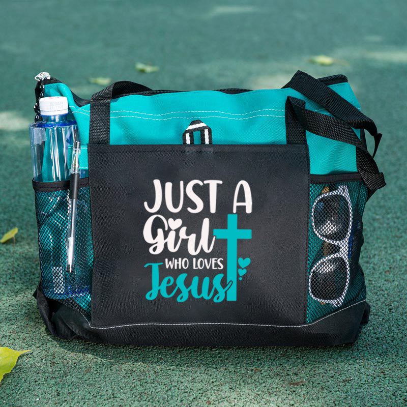 Just a Girl Who Loves Jesus Tote Bag Christian Tote Bag