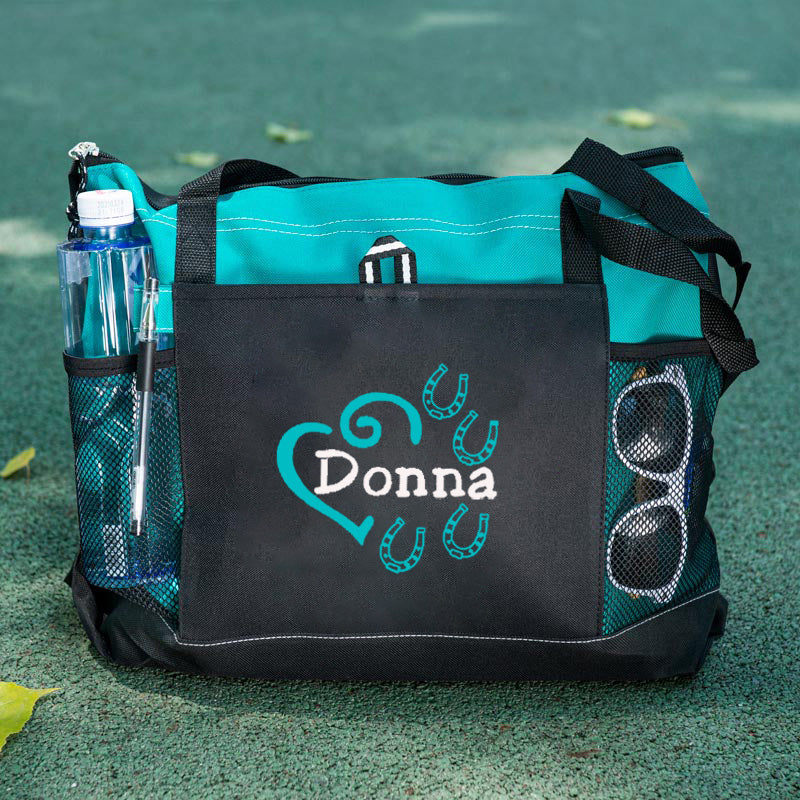 Heart Horse Shoes Personalized Tote Bag