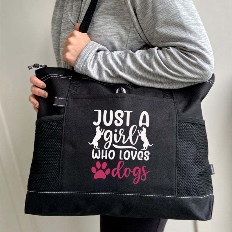 Just a Girl Who Loves Dogs Tote Bag Dog lover Tote Bag