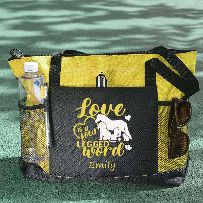 Love Is A Four Legged Word Tote Bag
