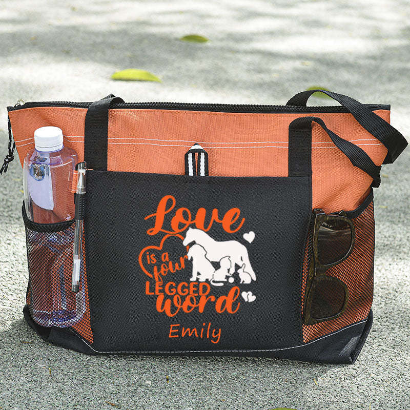Love Is A Four Legged Word Tote Bag
