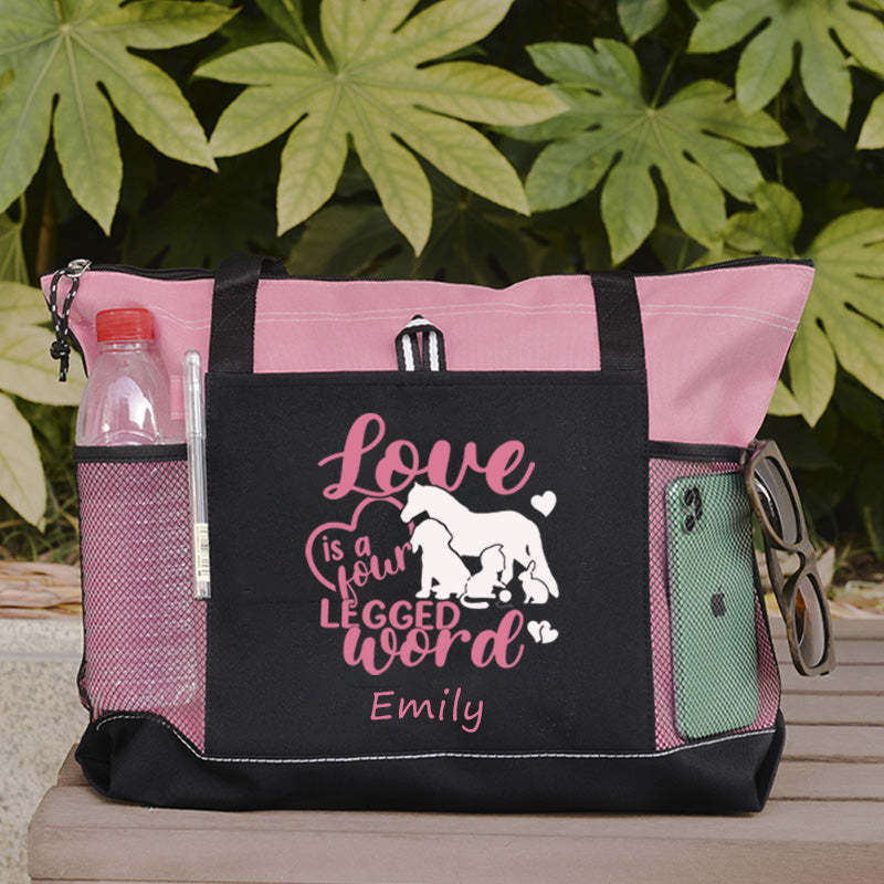 Love Is A Four Legged Word Tote Bag