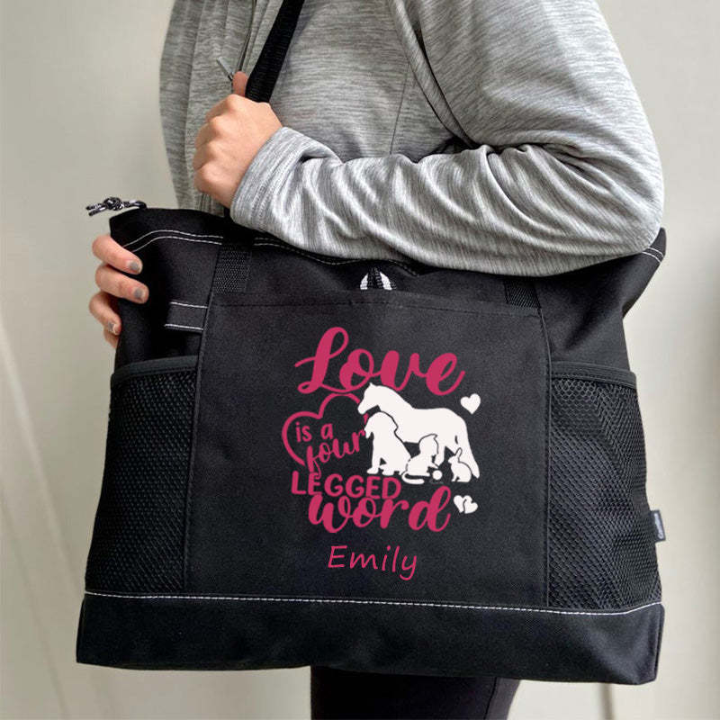 Love Is A Four Legged Word Tote Bag
