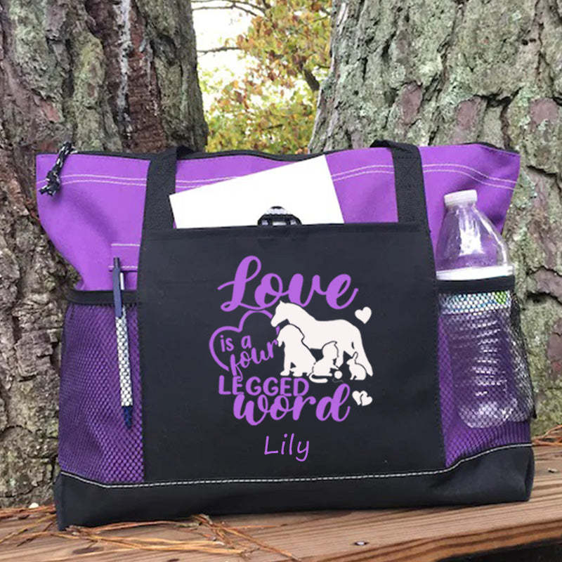 Love Is A Four Legged Word Tote Bag