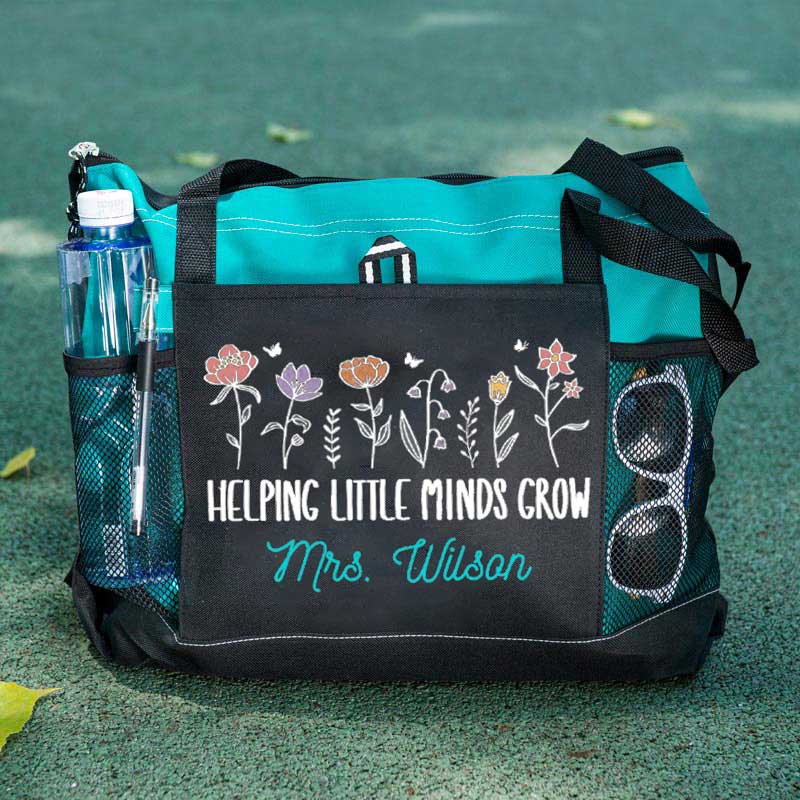 Helping Little Minds Grown Personalized Teacher Tote Bag