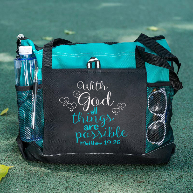 With God All Things Are Possible Tote Bag Matthew 19:26 Tote Bag