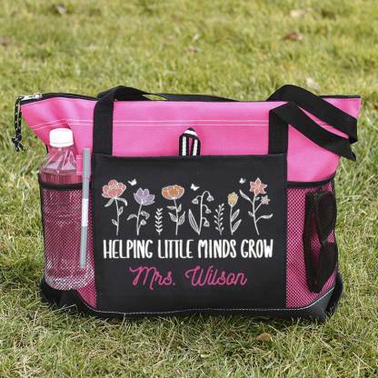 Helping Little Minds Grown Personalized Teacher Tote Bag