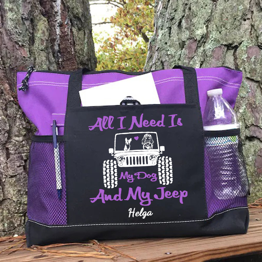 All I Need Is My Dog And My Jeep Tote Bag