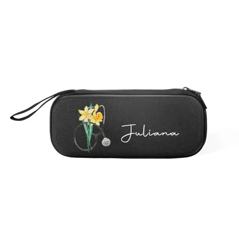 Personalized Birth Flower Stethoscope Case
