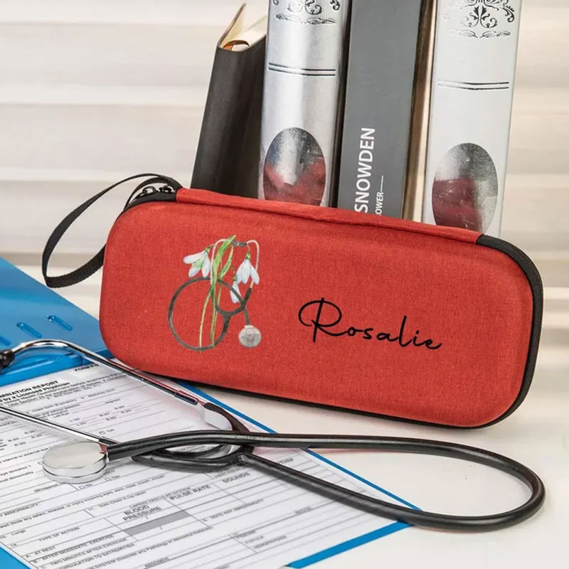 Personalized Birth Flower Stethoscope Case