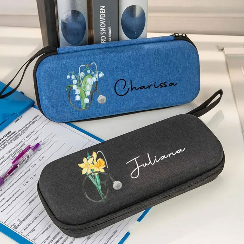 Personalized Birth Flower Stethoscope Case