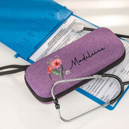 Personalized Birth Flower Stethoscope Case