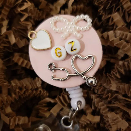 Clay Badge Reel for Nurse Stethoscope Badge Cute Nurse Gift