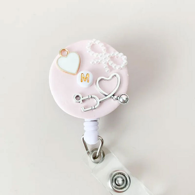 Clay Badge Reel for Nurse Stethoscope Badge Cute Nurse Gift