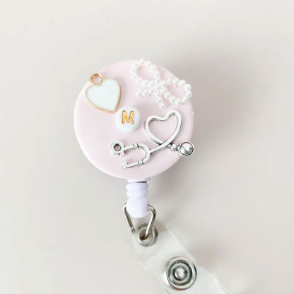 Clay Badge Reel for Nurse Stethoscope Badge Cute Nurse Gift