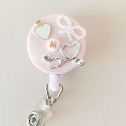 Clay Badge Reel for Nurse Stethoscope Badge Cute Nurse Gift