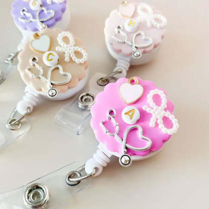 Clay Badge Reel for Nurse Stethoscope Badge Cute Nurse Gift