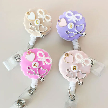 Clay Badge Reel for Nurse Stethoscope Badge Cute Nurse Gift