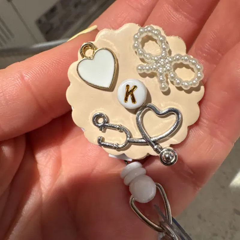Clay Badge Reel for Nurse Stethoscope Badge Cute Nurse Gift