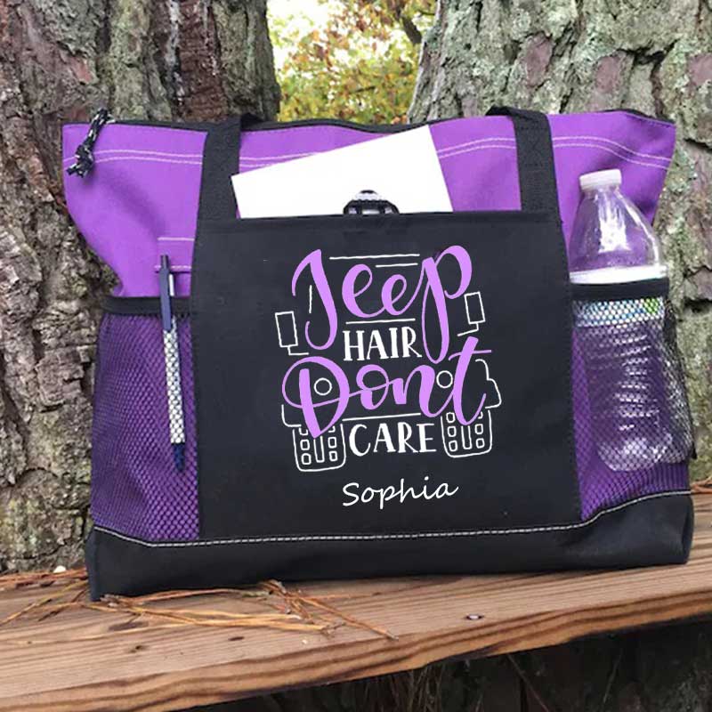 Jeep Girl Don't Care Custom Tote Bag