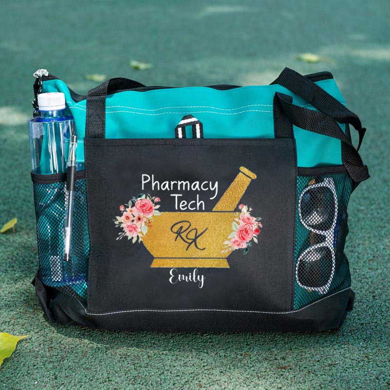 Personalized Pharmacy Technician Tote Bag with Zipper