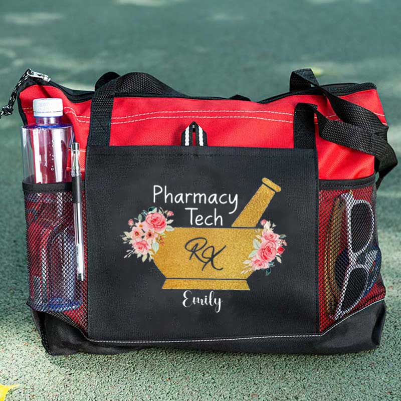 Personalized Pharmacy Technician Tote Bag with Zipper