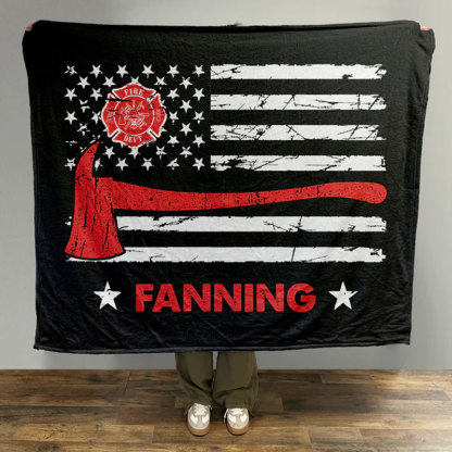 Custom First Responder Blanket with Name, Firefighter Police Gifts