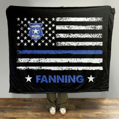 Custom First Responder Blanket with Name, Firefighter Police Gifts