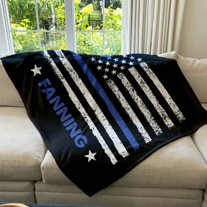 Custom First Responder Blanket with Name, Firefighter Police Gifts