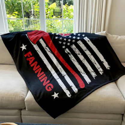 Custom First Responder Blanket with Name, Firefighter Police Gifts