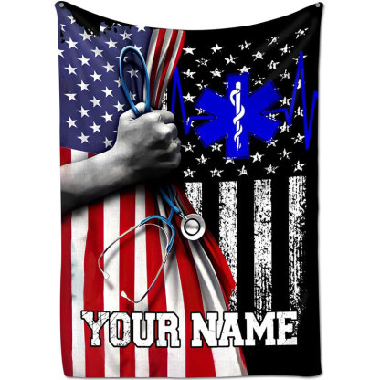 Personalized Medical Worker Blanket, EMT Blanket, Nurse Blanket