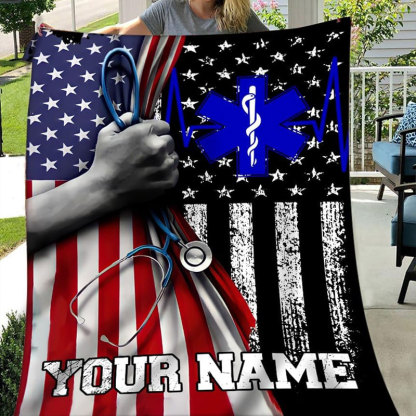 Personalized Medical Worker Blanket, EMT Blanket, Nurse Blanket
