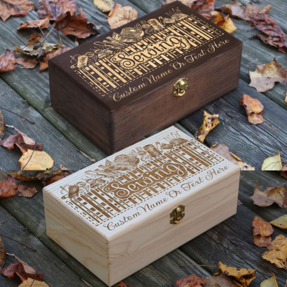Personalized Engraved Sewing Machine Wooden Box