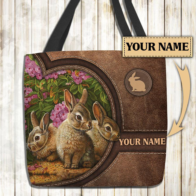 Bunny With Flower Bunny Personalized All Over Tote Bag