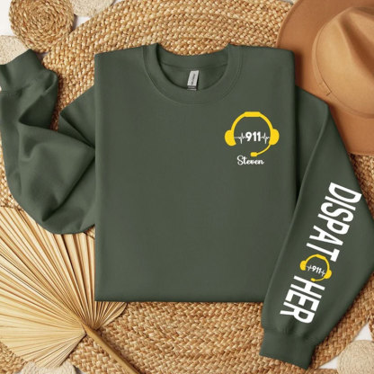 Custom 911 Dispatcher Creneck Sweatshirt, Pullover Hoodie