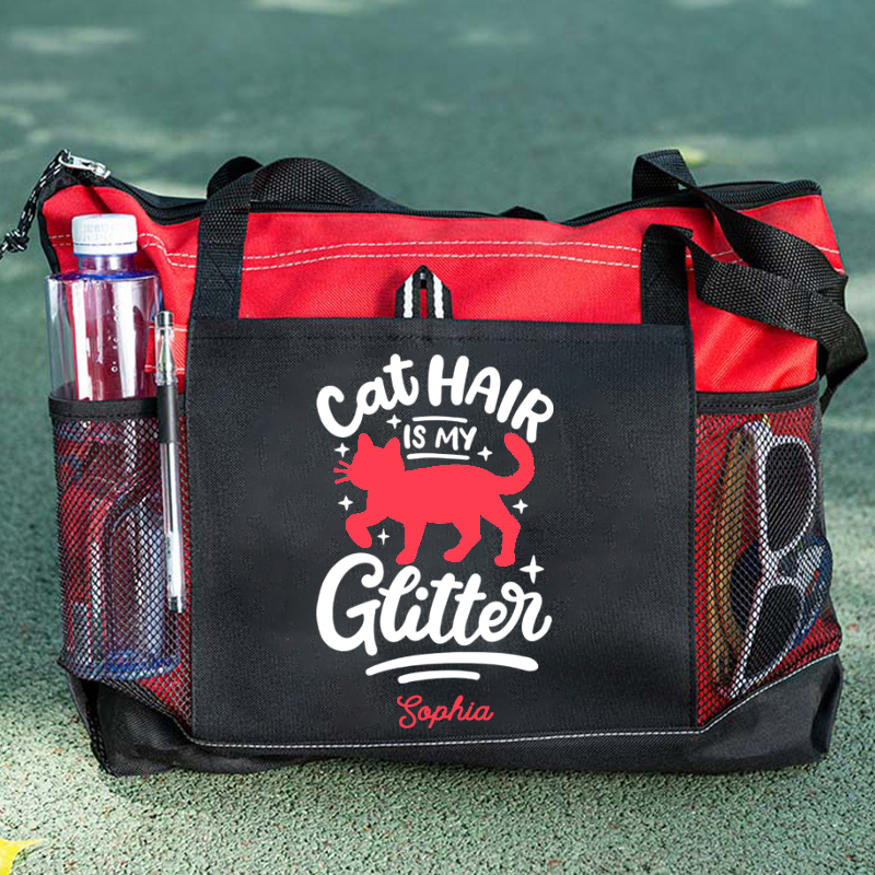 Cat Hair Is My Glitter Custom Tote Bag