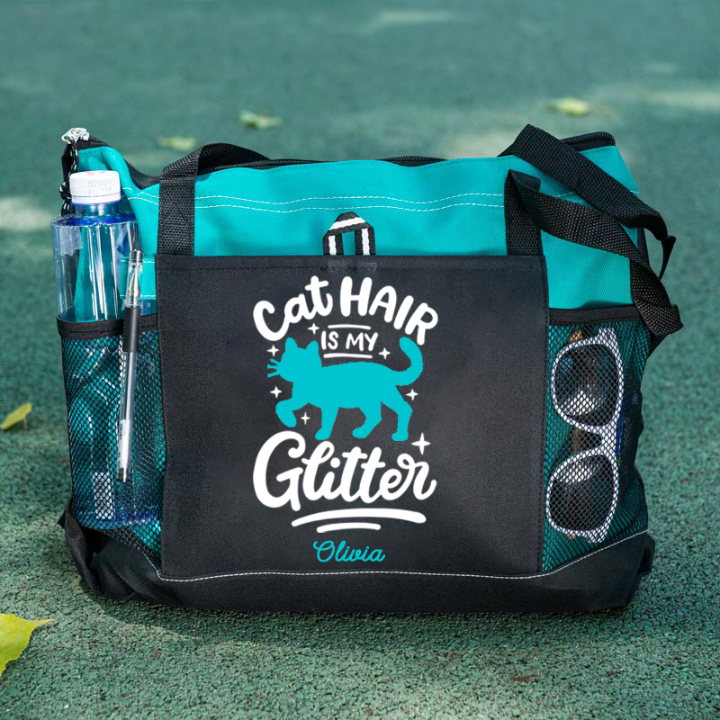 Cat Hair Is My Glitter Custom Tote Bag