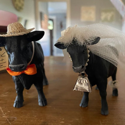 Cow Cake Topper Wedding Anniversary Bride Groom Personalized Unique Barn Gifts