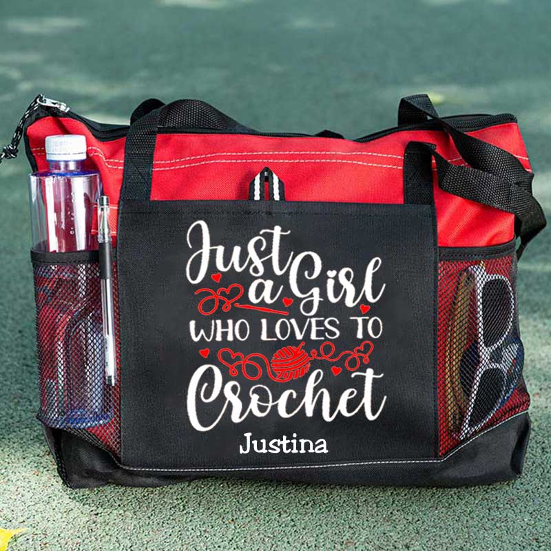 Just a Girl who Loves to Crochet Personalized Crochet Lover Tote Bag