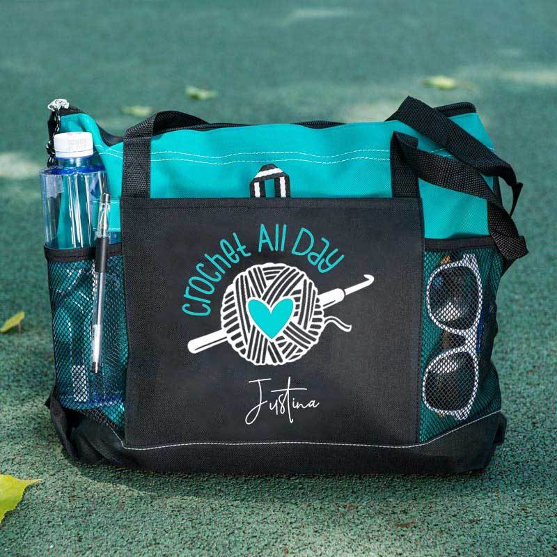 Crochet All Day Personalized Crochet Lover Tote Bag