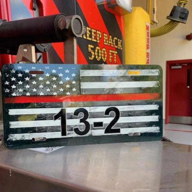 Custom Fire License Plates