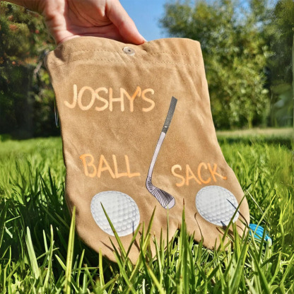 Custom Golf Balls Sack Personalized Name Ball Bag Tee Holder Set