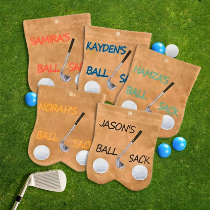 Custom Golf Balls Sack Personalized Name Ball Bag Tee Holder Set