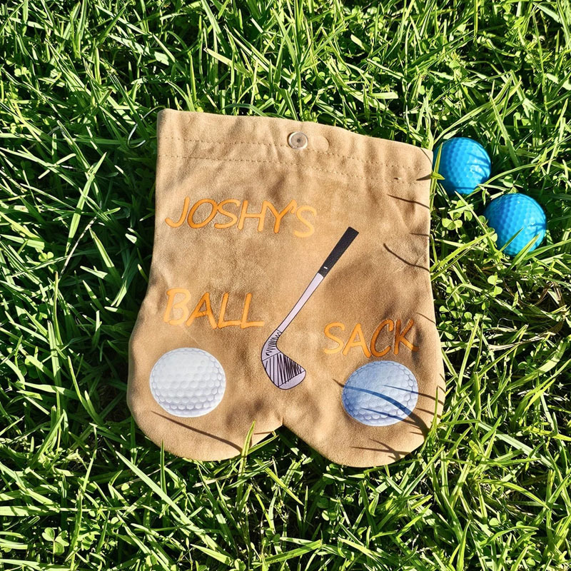 Custom Golf Balls Sack Personalized Name Ball Bag Tee Holder Set